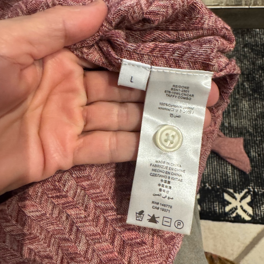 Re/Done Chevron Ribbed Knit Cardigan. - Picture 8 of 8